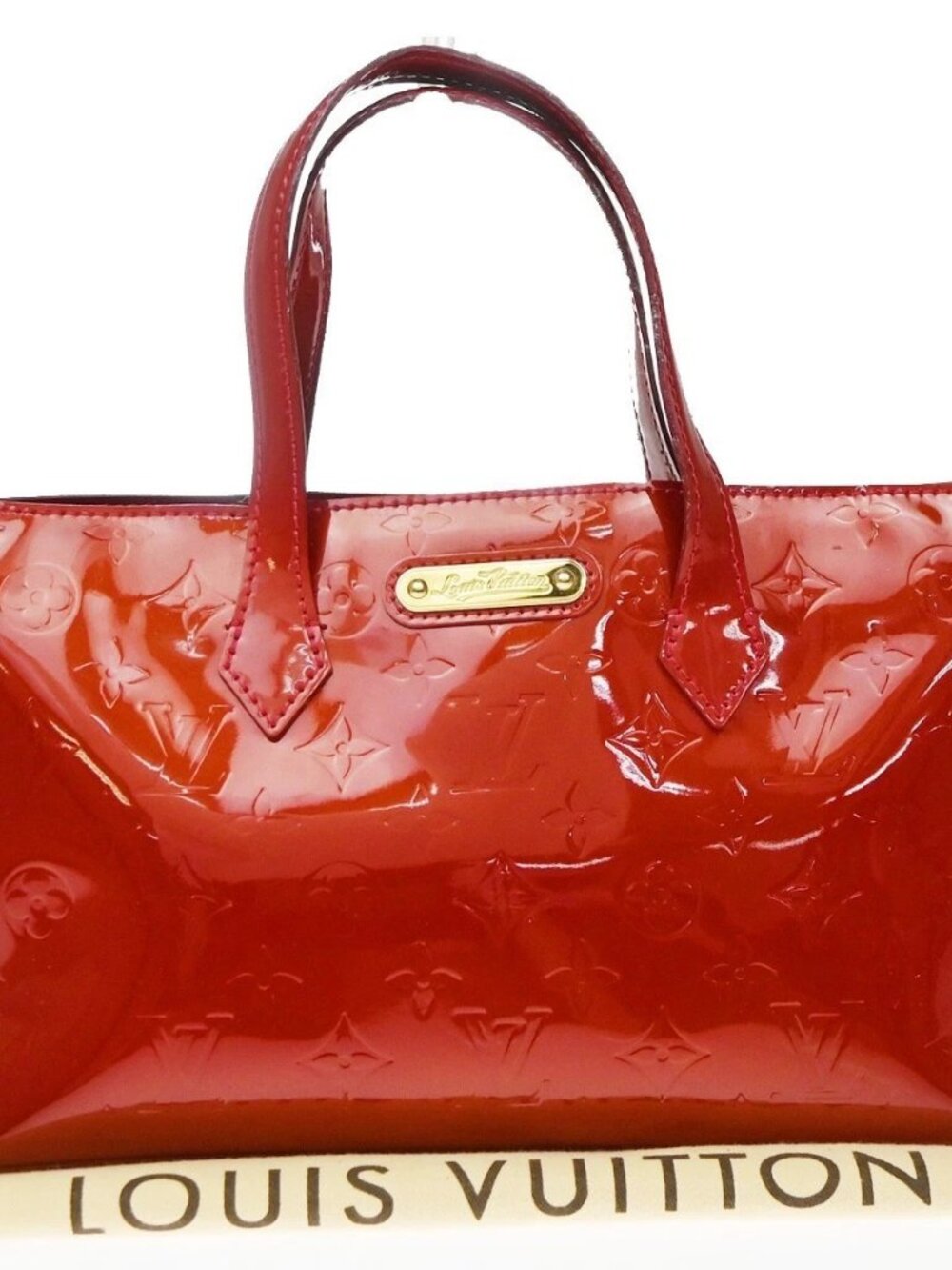 LOUIS VUITTON Wilshire PM Hand Bag Monogram Vernis Leather Red M93642 85YJ344